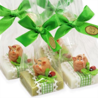 Sheep milk soap 35g decorated with a pig, Classic/verbena 