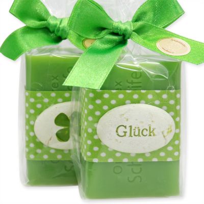 Sheep milk soap 100g decorated with a ribbon in a cellophane, Apple 