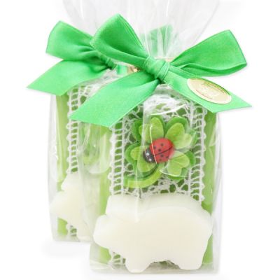 Sheep milk soap 100g decorated with a pig 15g in a cellophane, Classic/pear 