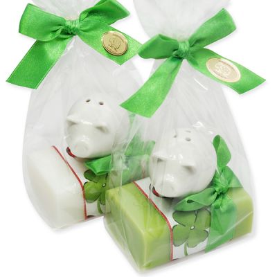 Sheep milk soap 100g decorated with a pig in a cellophane, Classic/pear 