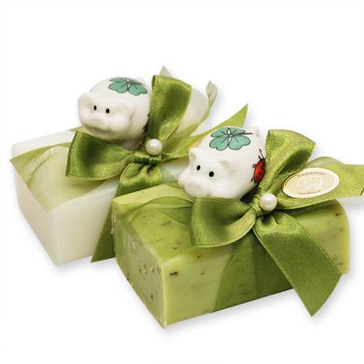 Sheep milk soap 100g decorated with a pig, Classic/verbena 