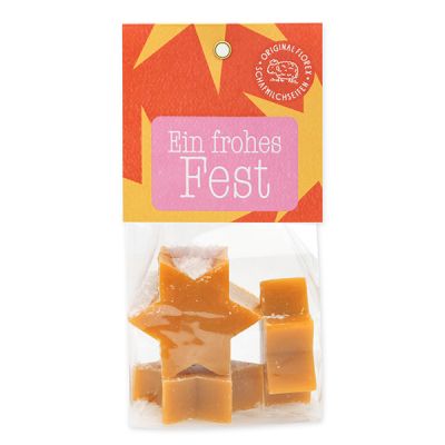 Sheep milk soap star 4x20g in a cellophane bag "Colourful Holidays motif 12", Tangerine-cinnamon 