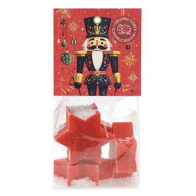 Sheep milk soap star 4x20g in a cellophane bag Colourful Holidays motif 18", Pomegranate 