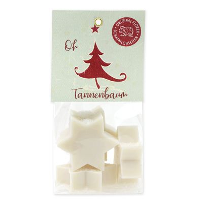 Sheep milk soap star 4x20g in a cellophane bag "Colourful Holidays motif 4", Christmas rose white 