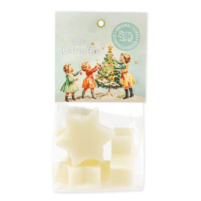 Sheep milk soap star 4x20g in a cellophane bag "Colourful Holidays motif 8", Classic 