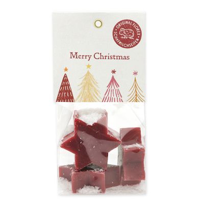 Sheep milk soap star 4x20g in a cellophane bag "Colourful Holidays motif 9", Winter Magic 