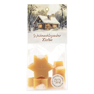 Schafmilchseife Stern midi 4x20g in Cello "Weihnachtszauber-Motiv 1", Zirbe 