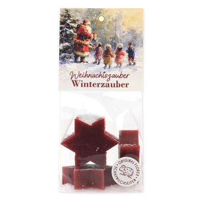 Schafmilchseife Stern midi 4x20g in Cello "Weihnachtszauber-Motiv 15", Winterzauber 