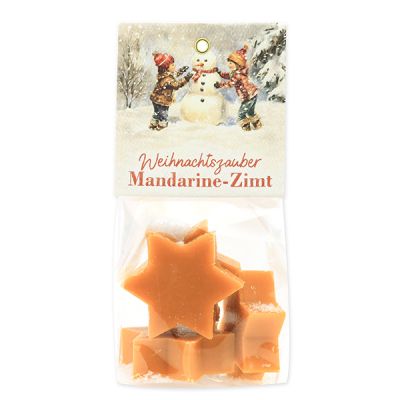 Schafmilchseife Stern midi 4x20g in Cello "Weihnachtszauber-Motiv 17", Mandarine-Zimt 