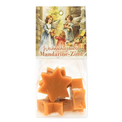 Schafmilchseife Stern midi 4x20g in Cello "Weihnachtszauber-Motiv 18", Mandarine-Zimt 