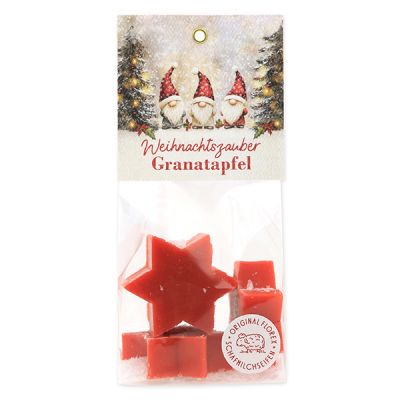 Schafmilchseife Stern midi 4x20g in Cello "Weihnachtszauber-Motiv 23", Granatapfel 