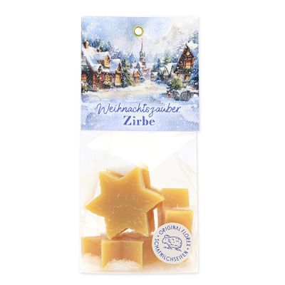 Schafmilchseife Stern midi 4x20g in Cello "Weihnachtszauber-Motiv 3", Zirbe 