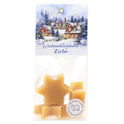 Schafmilchseife Stern midi 4x20g in Cello "Weihnachtszauber-Motiv 4", Zirbe 