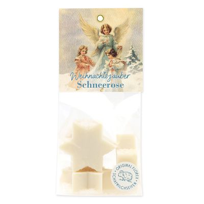 Schafmilchseife Stern midi 4x20g in Cello "Weihnachtszauber-Motiv 7", Schneerose 