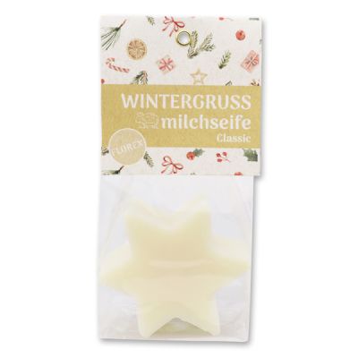 Schafmilchseife Stern 80g in Cello "Wintergruß", Classic 