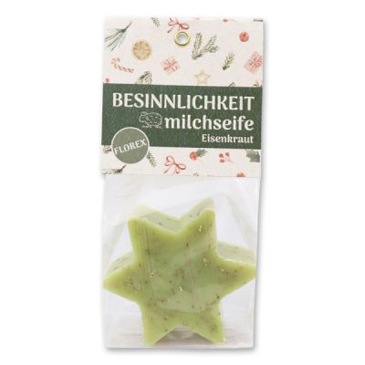 Schafmilchseife Stern 80g in Cello "Besinnlichkeit", Eisenkraut 