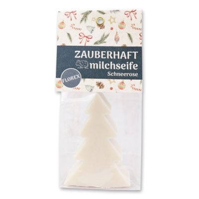 Schafmilchseife Tannenbaum 75g in Cello "Zauberhaft", Schneerose 