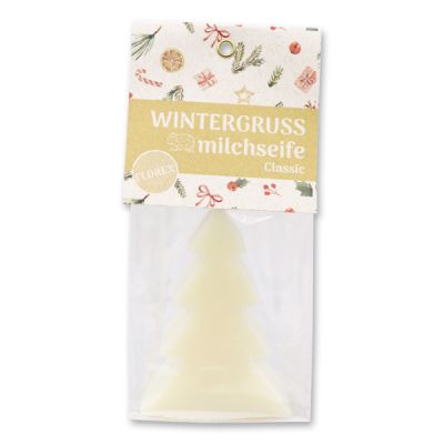 Sheep milk soap christmas tree 75g in a cellophane bag "Wintergruß", Classic 
