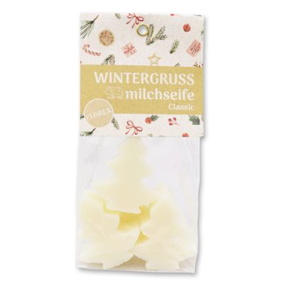 Schafmilchseife Tannenbaum mini 5x16g in Cello "Wintergruß", Classic 