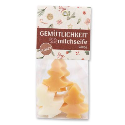 Schafmilchseife Tannenbaum mini 5x16g in Cello "Gemütlichkeit", Classic/Zirbe 