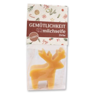 Sheep milk soap deer 70g in a cellophane bag "Gemütlichkeit", Swiss pine 