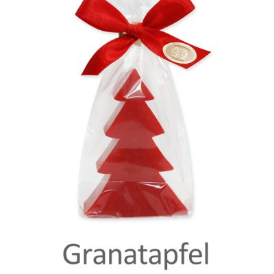 Sheep milk soap christmas tree 75g in a cellophane, Pomegranate 