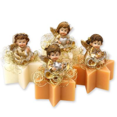 Sheep milk soap star 40g, decorated with an angel, Classic/quince 