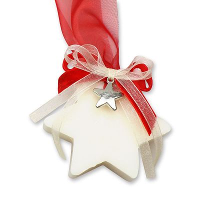 Sheep milk soap star 80g hanging with an organza ribbon, Classic 