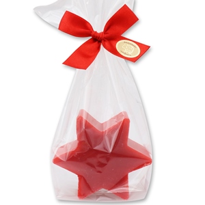 Scheep milk soap star 80g in a cellophane, Cranberry 