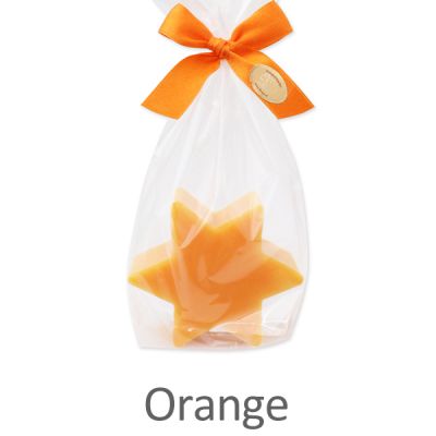 Sheep milk soap star 80g in a cellophane, Orange 