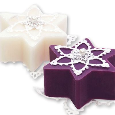 Sheep milk soap 80g, decorated with a star, Classic/elderberry 