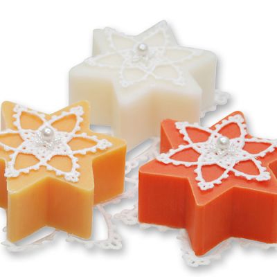 Sheep milk soap star 80g decorated with a star, Classic/Orange/Blood orange 