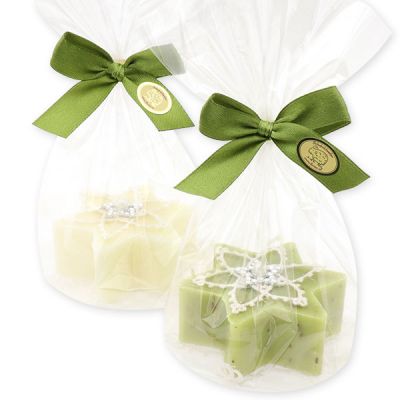 Sheep milk soap star 80g decorated with a star in a cellophane, Classic/verbena 