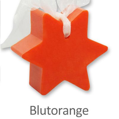 Schafmilchseife Stern klein 80g hängend, Blutorange 