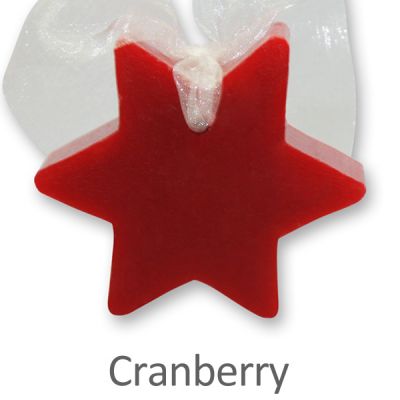 Sheep milk soap star 80g hanging, Cranberry 