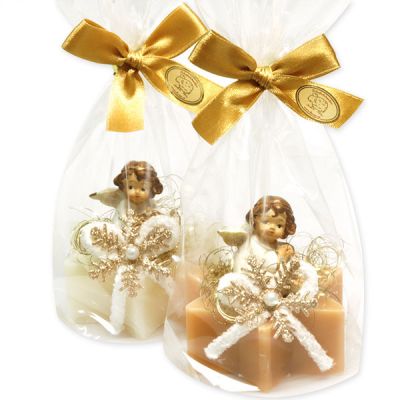 Sheep milk star soap 80g decorated with an angel in a cellophane, Classic/quince 