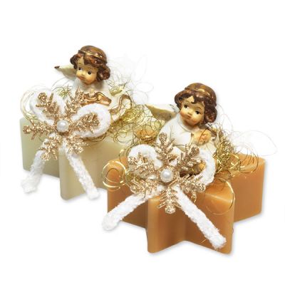 Sheep milk star soap 80g decorated with an angel, Classic/quince 