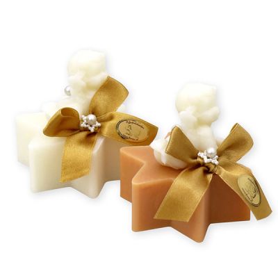 Sheep milk soap star 80g, decorated with a soap angel 20g, Classic/quince 