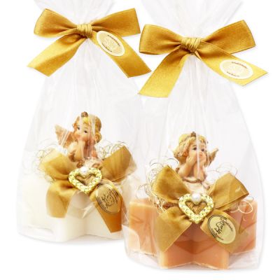Sheep milk star soap 80g decorated with an angel in a cellophane, Classic/quince 