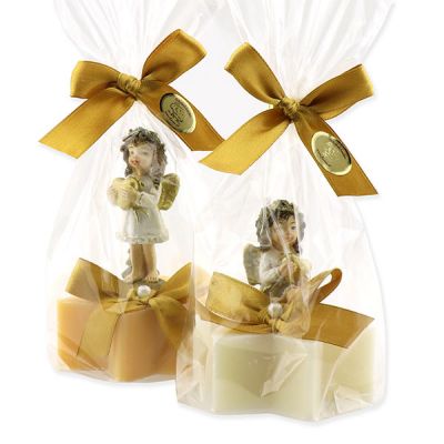 Sheep milk star soap 80g decorated with an angel in a cellophane, Classic/swiss pine 