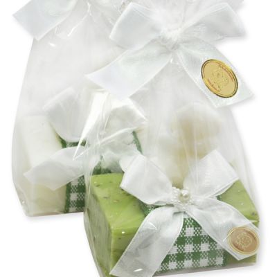 Sheep milk soap 100g decorated with a soap angel 20g in a cellophane, Classic/verbena 