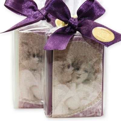 Sheep milk soap 100g, decorated with an angel ribbon in a cellophane, Classic/elder 