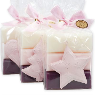 Sheep milk soap 100g, decorated with christmas decorations in a cellophane, sorted 