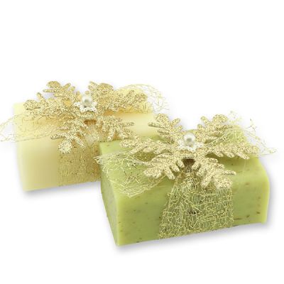 Sheep milk soap 100g, decorated with a snowflake, Classic/verbena 