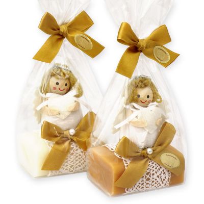 Sheep milk soap 100g decorated with an angel in a cellophane, Classic/quince 