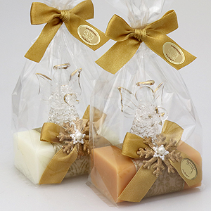 Sheep milk soap 100g, decorated with an angel in a cellophane, Classic/quince 