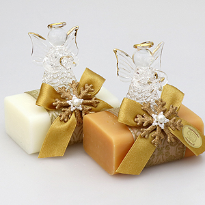 Sheep milk soap 100g, decorated with an angel, Classic/quince 