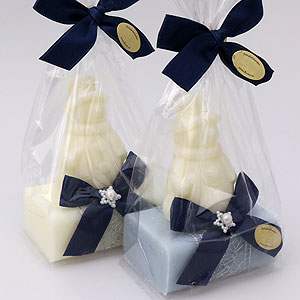 Sheep milk soap 100g, decorated with a soap snowman 40g in a cellophane, Classic/ice flower 