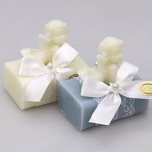 Sheep milk soap 100g decorated with a soap angel 20g, Classic/ice flower 