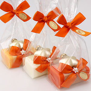 Sheep milk soap 100g decorated with a star in a cellophane, Classic/Orange/Blood orange 